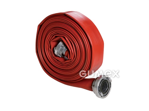 Plochá hadice TECHMATEX s koncovkami, C52, délka 15m, 16bar, NBR/PVC, -30°C/+50°C, červená